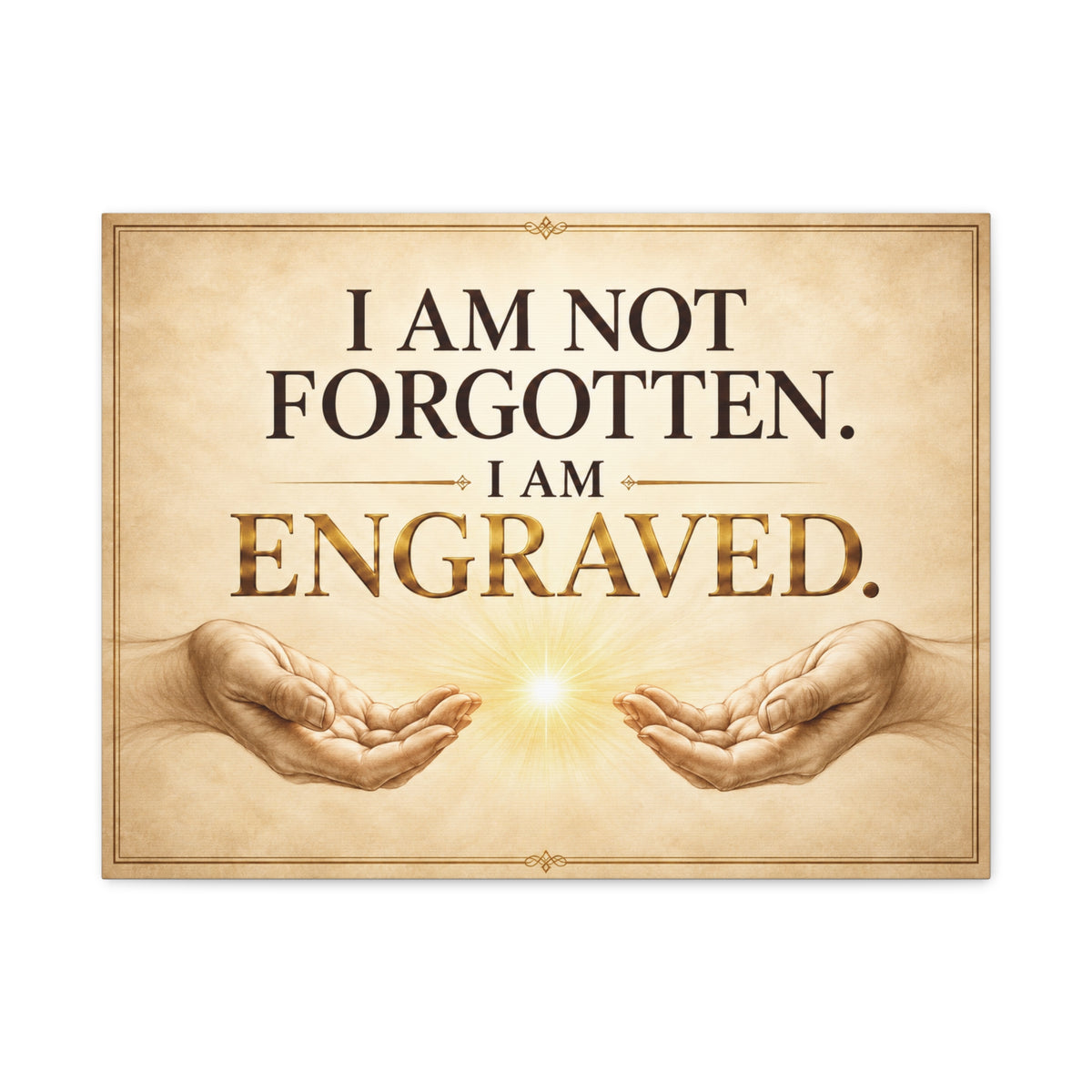 I Am Not Forgotten, I Am Engraved - Canvas "I Am Not Forgotten, I Am Engraved" Christian scripture canvas wall art
